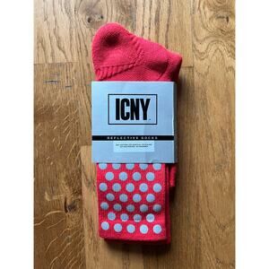 ICNY Half Calf Original Dot Socks Reflective Socks Red Ride & Run Safe Gear NEW